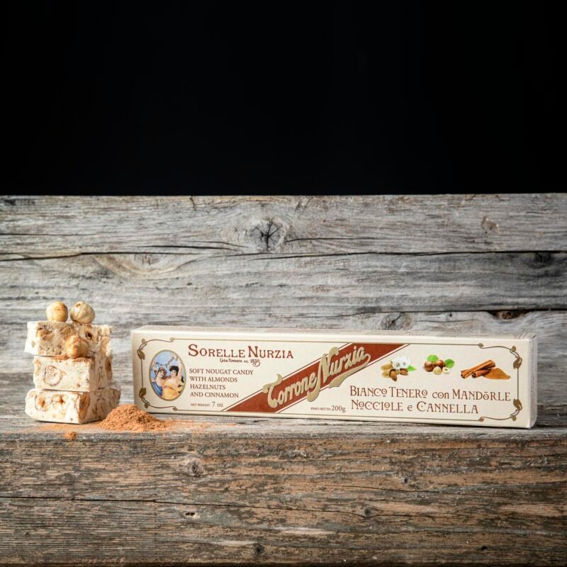 Torrone bianco tenero mandorle, nocciole e cannella – Sorelle Nurzia