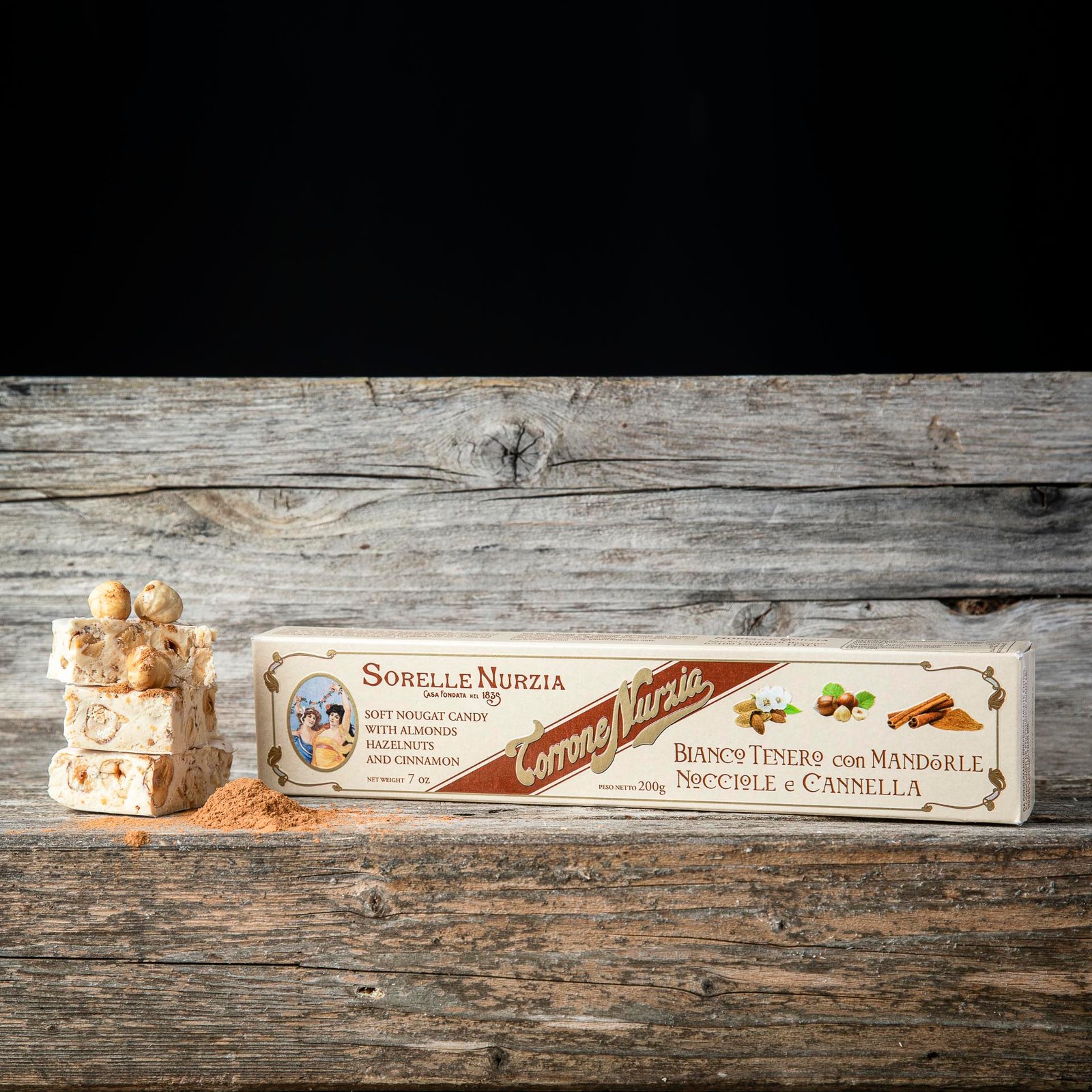 Torrone bianco tenero mandorle, nocciole e cannella – Sorelle Nurzia