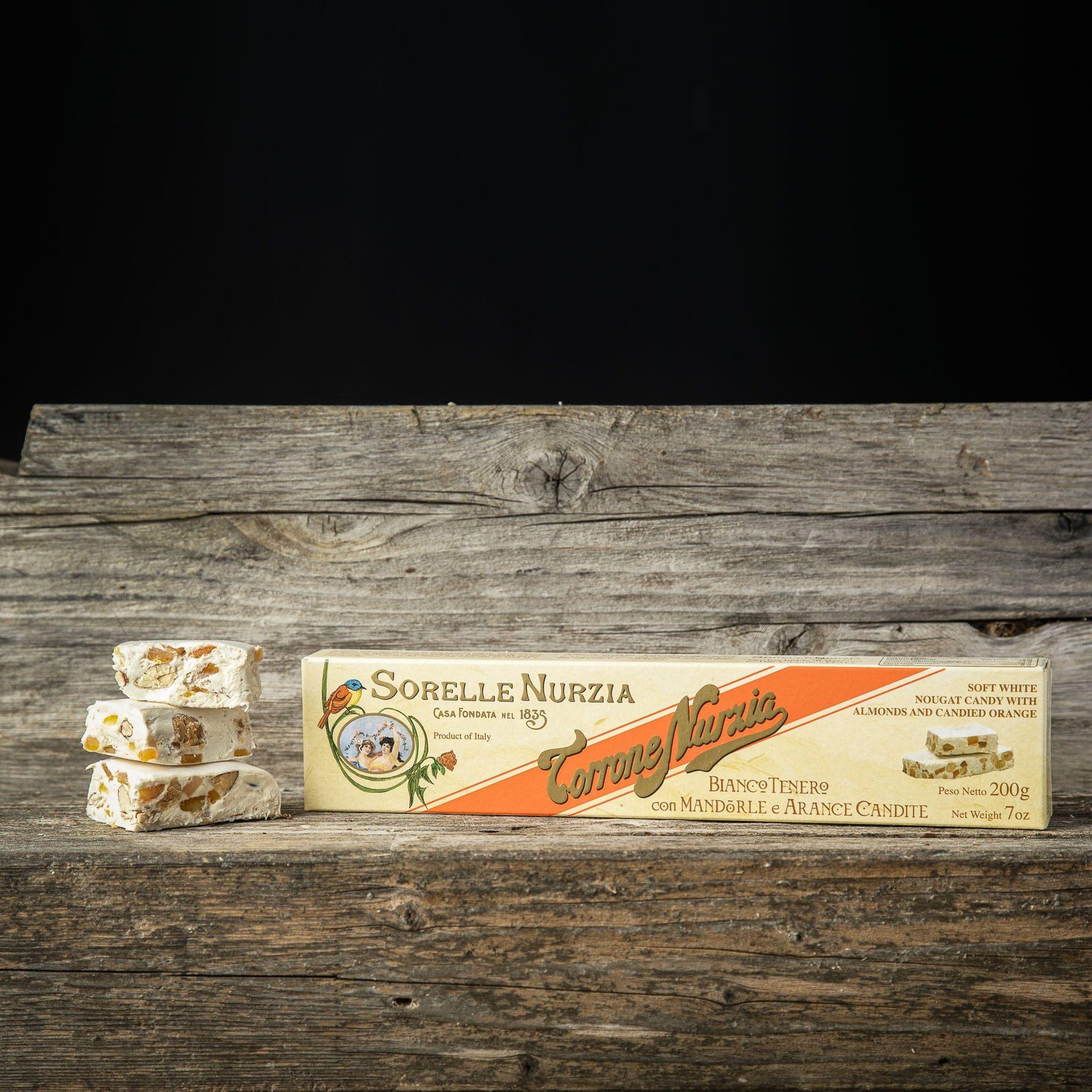 Torrone bianco tenero con mandorle e arance candite – Sorelle Nurzia